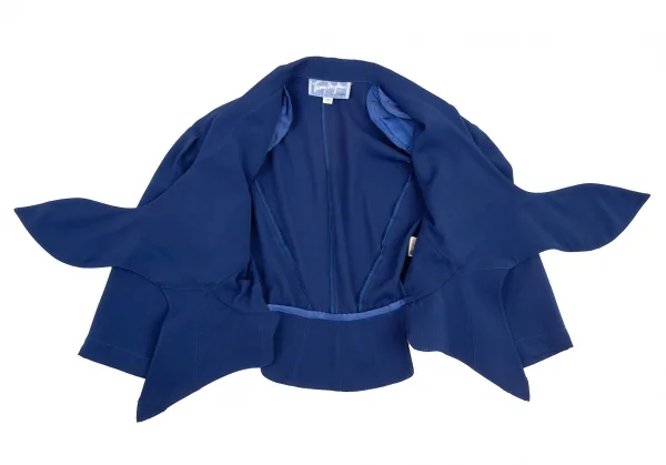ティエリーミュグレー Thierry Mugler メタル装飾変形ショートジャケット 青7AR K-115665_011