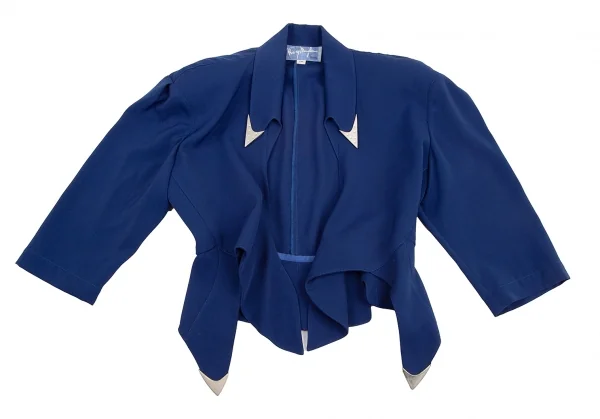ティエリーミュグレー Thierry Mugler メタル装飾変形ショートジャケット 青7AR K-115665_002