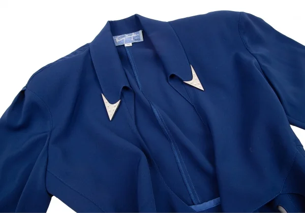 ティエリーミュグレー Thierry Mugler メタル装飾変形ショートジャケット 青7AR K-115665_003
