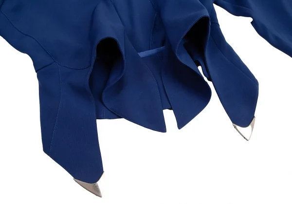 ティエリーミュグレー Thierry Mugler メタル装飾変形ショートジャケット 青7AR K-115665_009