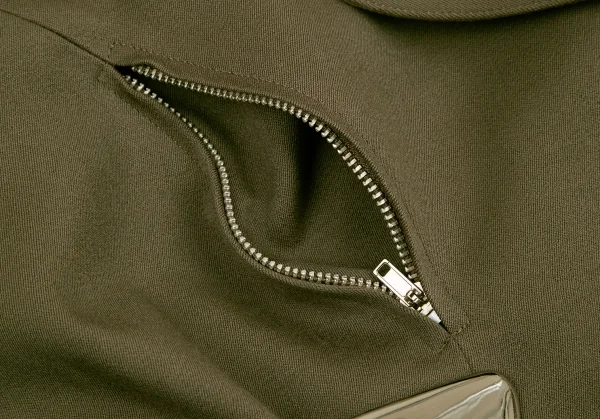 ティエリーミュグレー Thierry Mugler アシンメトリーラペルベルテッドウールギャバジャケット カーキ9AR K-115668_006