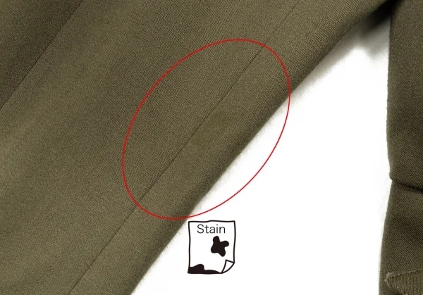 ティエリーミュグレー Thierry Mugler アシンメトリーラペルベルテッドウールギャバジャケット カーキ9AR K-115668_009