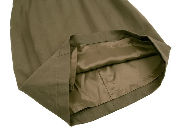 ティエリーミュグレー Thierry Mugler ウールギャバ台形スカート カーキ63-90 K-115669_006