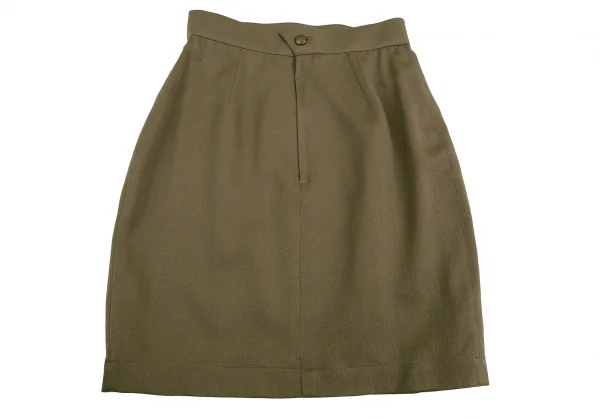 ティエリーミュグレー Thierry Mugler ウールギャバ台形スカート カーキ63-90 K-115669_007