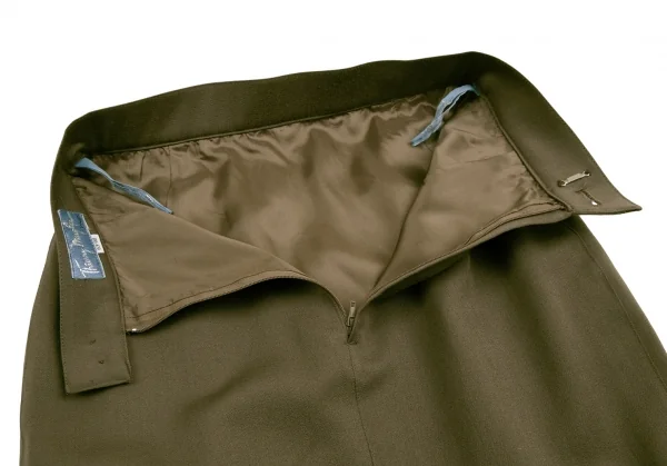 ティエリーミュグレー Thierry Mugler ウールギャバ台形スカート カーキ63-90 K-115669_009