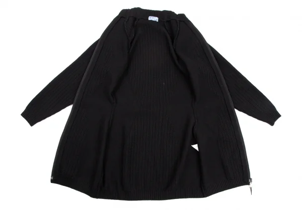 ティエリーミュグレー Thierry Mugler リブ地切替チャームジップジップニット 黒M K-115672_010