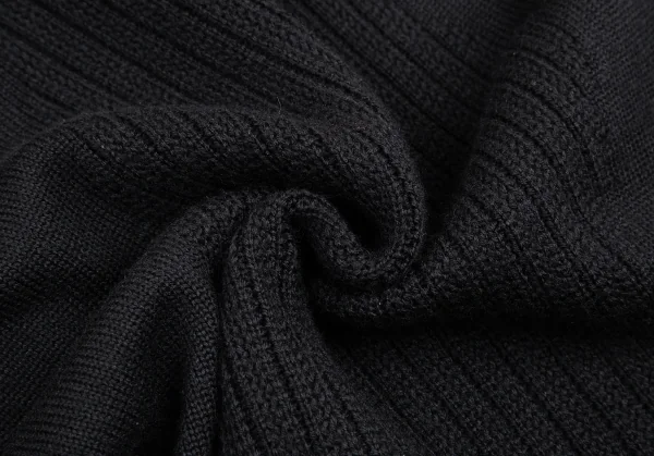 ティエリーミュグレー Thierry Mugler リブ地切替チャームジップジップニット 黒M K-115672_013