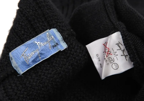 ティエリーミュグレー Thierry Mugler リブ地切替チャームジップジップニット 黒M K-115672_014