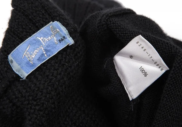 ティエリーミュグレー Thierry Mugler リブ地切替チャームジップジップニット 黒M K-115672_015