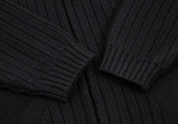 ティエリーミュグレー Thierry Mugler リブ地切替チャームジップジップニット 黒M K-115672_007