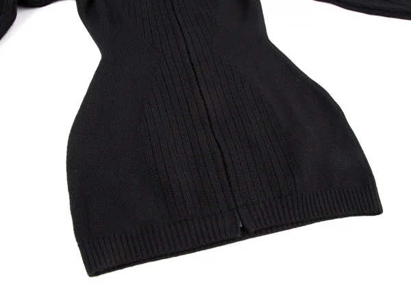 ティエリーミュグレー Thierry Mugler リブ地切替チャームジップジップニット 黒M K-115672_009