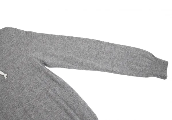 コムコム コムデギャルソンCOMME des GARCONS カシミヤニットプルオーバーパーカー グレーS K-115683_006