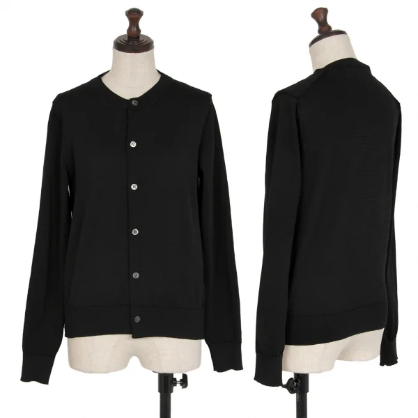 COMME des GARCONS COMME des GARCONS Poly Knit Crew Neck Cardigan Black S K-115686_001