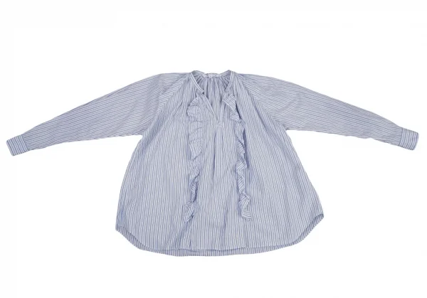 COMME des GARCONS Stripe Frill Long Sleeve Shirt K-115688_002
