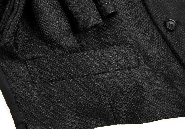 コムデギャルソンCOMME des GARCONS ビッグリボン装飾ストライプジレベスト 黒S K-115699_010