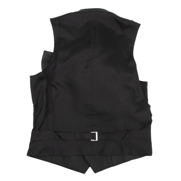 コムデギャルソンCOMME des GARCONS ビッグリボン装飾ストライプジレベスト 黒S K-115699_012