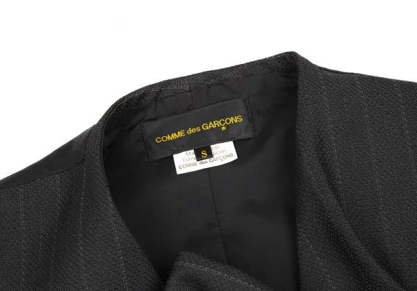 コムデギャルソンCOMME des GARCONS ビッグリボン装飾ストライプジレベスト 黒S K-115699_004