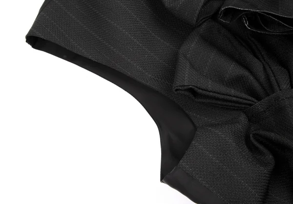 コムデギャルソンCOMME des GARCONS ビッグリボン装飾ストライプジレベスト 黒S K-115699_005