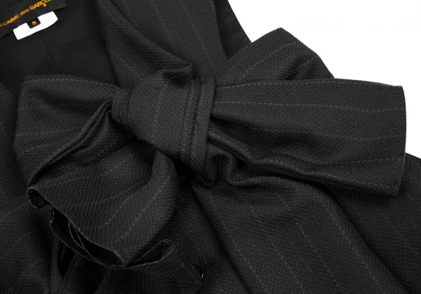 コムデギャルソンCOMME des GARCONS ビッグリボン装飾ストライプジレベスト 黒S K-115699_007