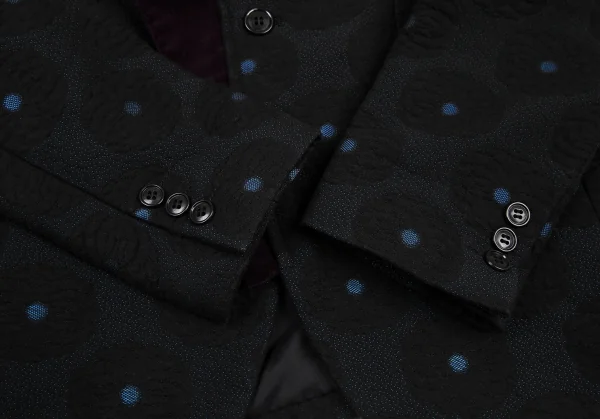 コムデギャルソンCOMME des GARCONS ベロアフリルサークルジャガードジャケット 黒ワインS K-115703_010