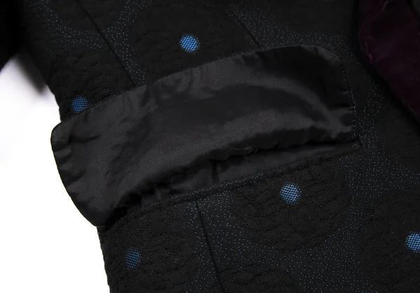 コムデギャルソンCOMME des GARCONS ベロアフリルサークルジャガードジャケット 黒ワインS K-115703_013