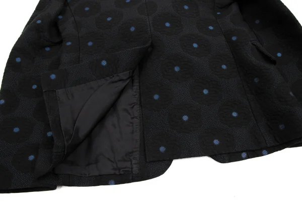 コムデギャルソンCOMME des GARCONS ベロアフリルサークルジャガードジャケット 黒ワインS K-115703_016