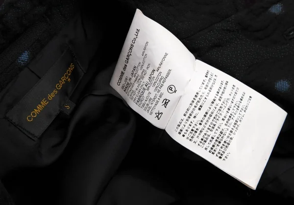 コムデギャルソンCOMME des GARCONS ベロアフリルサークルジャガードジャケット 黒ワインS K-115703_018