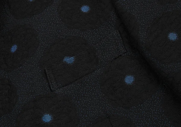 コムデギャルソンCOMME des GARCONS ベロアフリルサークルジャガードジャケット 黒ワインS K-115703_006