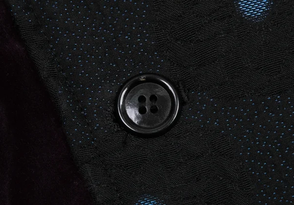 コムデギャルソンCOMME des GARCONS ベロアフリルサークルジャガードジャケット 黒ワインS K-115703_007