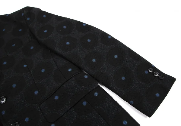 コムデギャルソンCOMME des GARCONS ベロアフリルサークルジャガードジャケット 黒ワインS K-115703_009