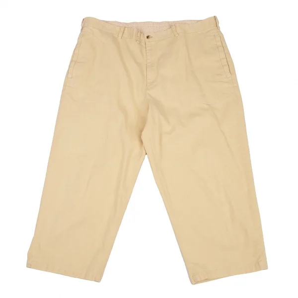 パパスPapas ストレッチコットンリネンクロップドパンツ 黄56 2X K-115731_001