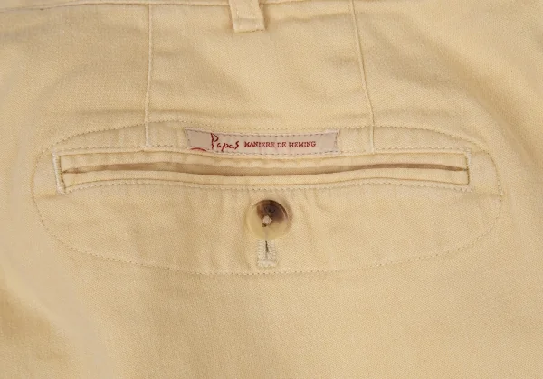 パパスPapas ストレッチコットンリネンクロップドパンツ 黄56 2X K-115731_016