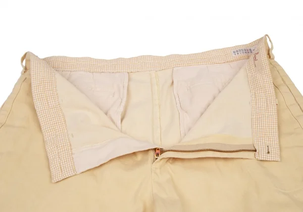 パパスPapas ストレッチコットンリネンクロップドパンツ 黄56 2X K-115731_007