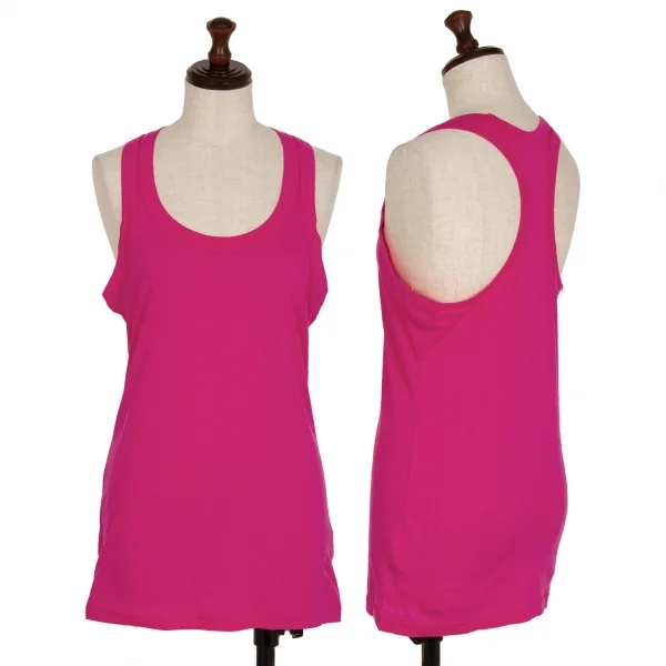 ヨウジヤマモト ファムYohji Yamamoto FEMME コットンテンセルベーシックタンクトップ ピンク2 K-115747_001