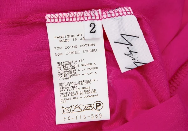 ヨウジヤマモト ファムYohji Yamamoto FEMME コットンテンセルベーシックタンクトップ ピンク2 K-115747_012