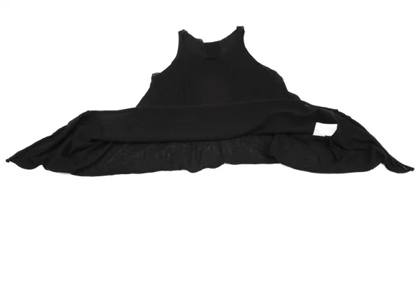 ヨウジヤマモト ファムYohji Yamamoto FEMME コットンカシミヤ裾フレアニットタンクトップ 黒2 K-115749_011
