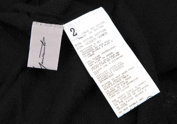 ヨウジヤマモト ファムYohji Yamamoto FEMME コットンカシミヤ裾フレアニットタンクトップ 黒2 K-115749_016