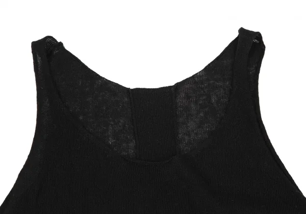 ヨウジヤマモト ファムYohji Yamamoto FEMME コットンカシミヤ裾フレアニットタンクトップ 黒2 K-115749_004