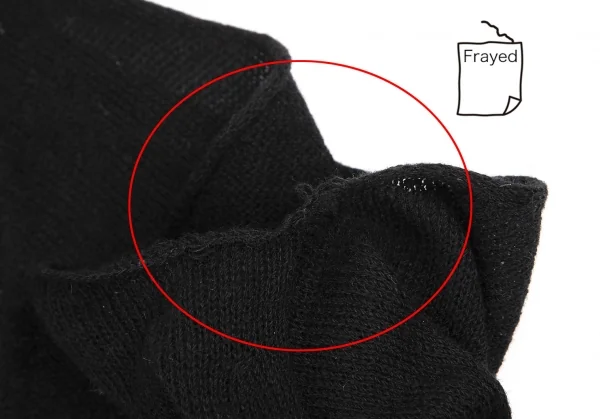 ヨウジヤマモト ファムYohji Yamamoto FEMME コットンカシミヤ裾フレアニットタンクトップ 黒2 K-115749_008