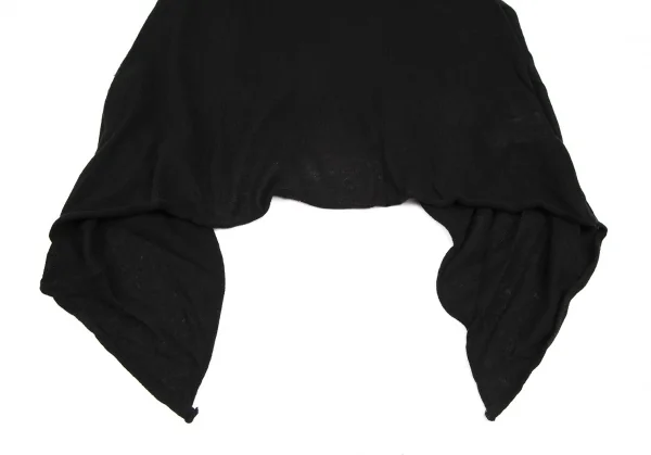 ヨウジヤマモト ファムYohji Yamamoto FEMME コットンカシミヤ裾フレアニットタンクトップ 黒2 K-115749_009