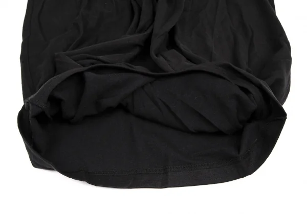 ヨウジヤマモト ファムYohji Yamamoto FEMME コットンナイロンフリルデザイン裾アシンメトリータンクトップ 黒2 K-115750_010