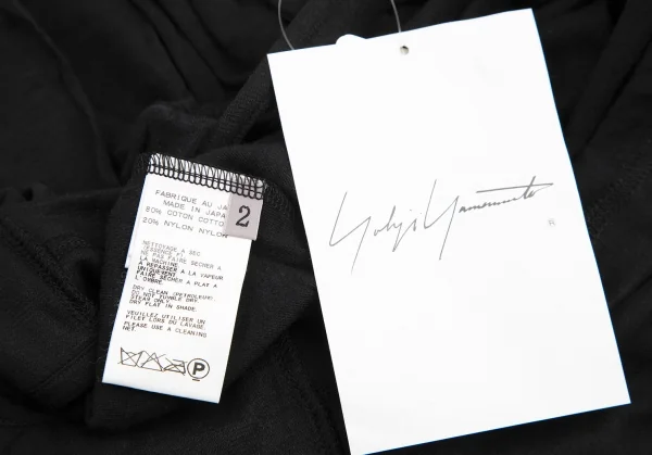 ヨウジヤマモト ファムYohji Yamamoto FEMME コットンナイロンフリルデザイン裾アシンメトリータンクトップ 黒2 K-115750_013
