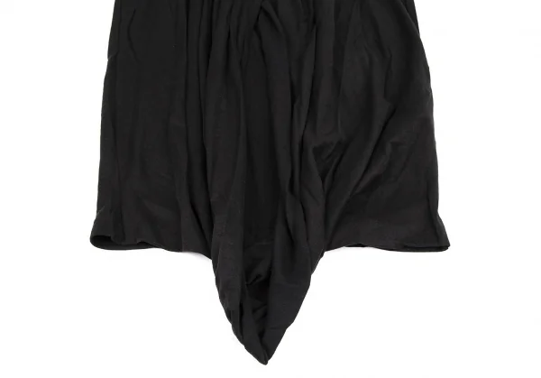 ヨウジヤマモト ファムYohji Yamamoto FEMME コットンナイロンフリルデザイン裾アシンメトリータンクトップ 黒2 K-115750_008