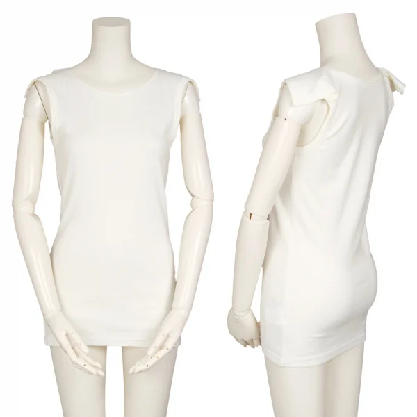 ヨウジヤマモト ファムYohji Yamamoto FEMME ショルダーデザインタンクトップ 白3 K-115751_001