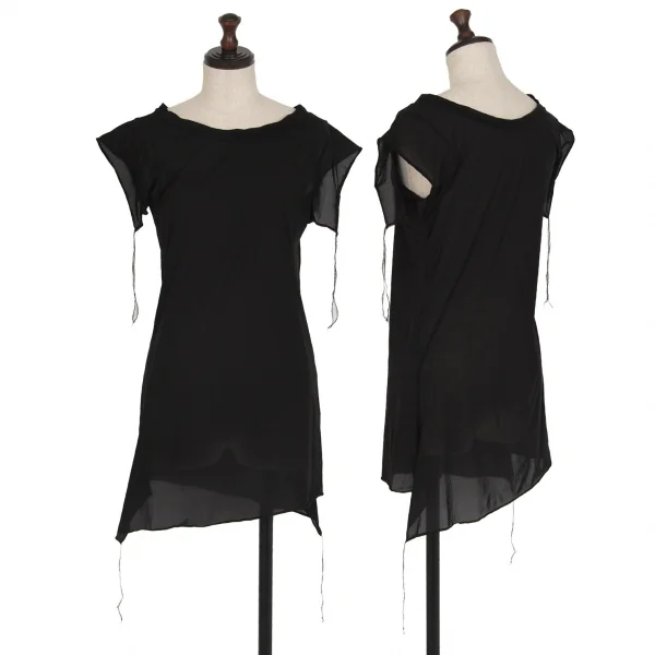 ヨウジヤマモト ファムYohji Yamamoto FEMME ナイロンストレッチシースルーカットソー 黒3 K-115756_001