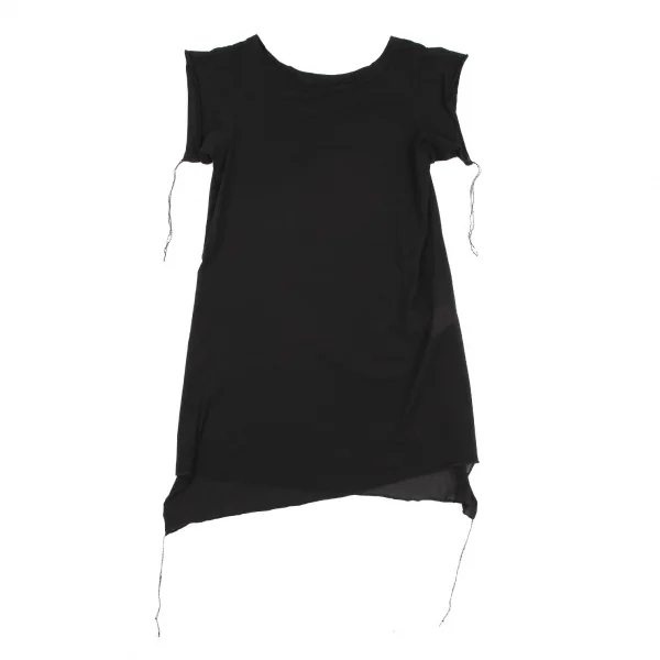 ヨウジヤマモト ファムYohji Yamamoto FEMME ナイロンストレッチシースルーカットソー 黒3 K-115756_002