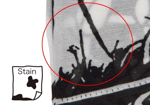 ヨウジヤマモト ファムYohji Yamamoto FEMME モノクログラフィックプリントシースルーハイネックカットソー 黒白3 K-115760_008