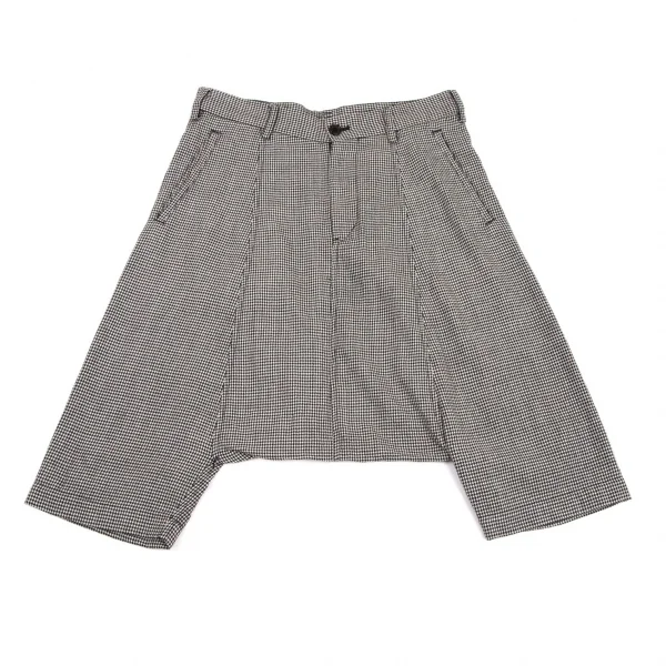 ブラックコムデギャルソンBLACK COMME des GARCONS ウール千鳥サルエルパンツ 白黒S K-115775_001