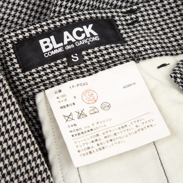 ブラックコムデギャルソンBLACK COMME des GARCONS ウール千鳥サルエルパンツ 白黒S K-115775_012