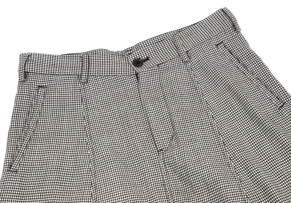 ブラックコムデギャルソンBLACK COMME des GARCONS ウール千鳥サルエルパンツ 白黒S K-115775_002